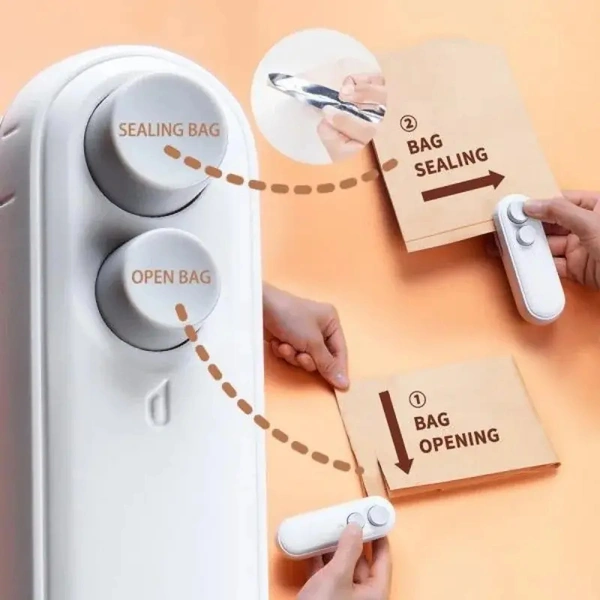 Portable Sealing Machine – Mini Rechargeable Food Sealer for Bags, Snacks, and More | SKVWORLDPortable Sealing Machine