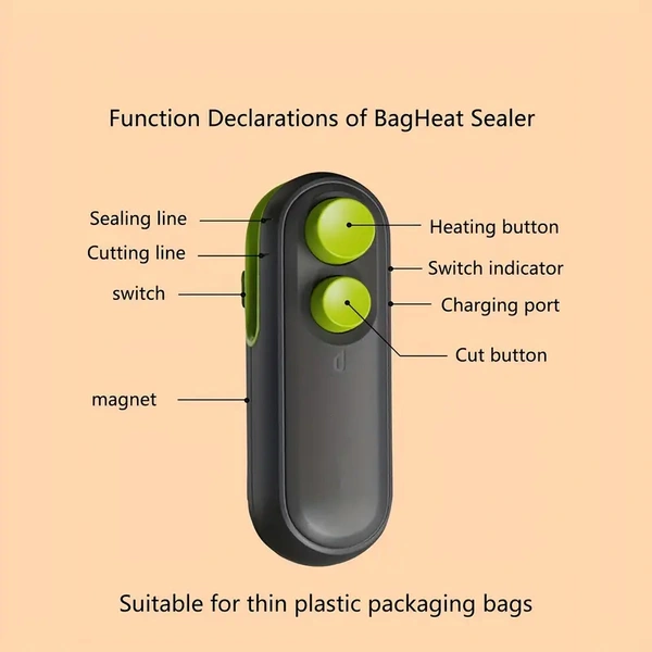 Portable Sealing Machine – Mini Rechargeable Food Sealer for Bags, Snacks, and More | SKVWORLDPortable Sealing Machine