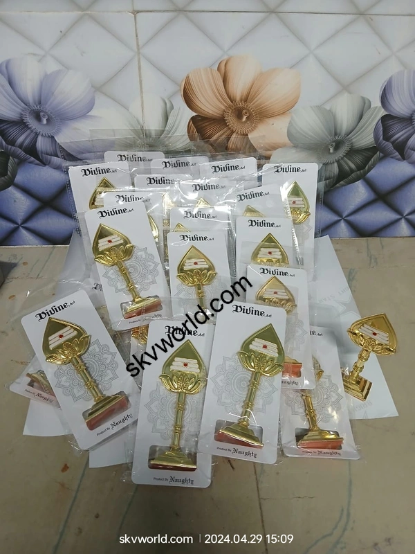 Golden Metal Vel Idol | Murugan Vel Metal/Gold | Om Vel Idol for Pooja