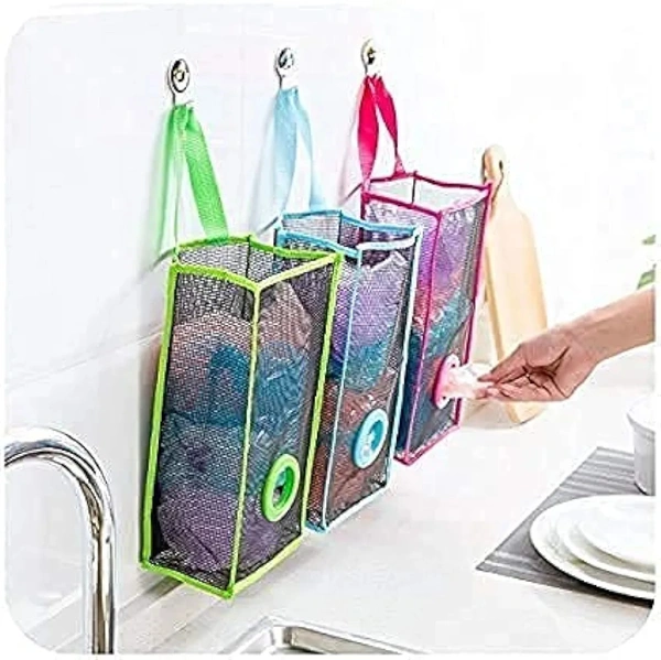 Plastic Bag Dispenser Hanging Storage Mesh Bag (1piece)