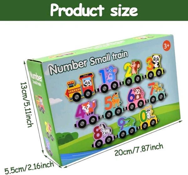 Magnetic Wooden Train Set – Colorful Number & Animal Learning Toy for Kids & Toddlers