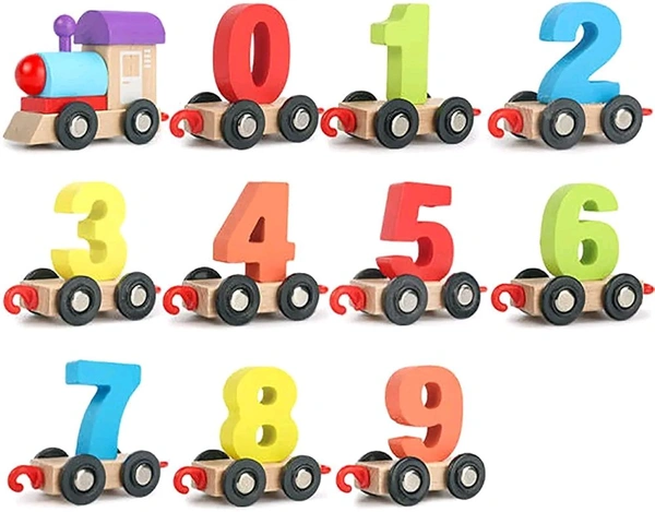 Wooden Digital Number Train – Colorful Educational Toy for Toddlers & Preschoolers
