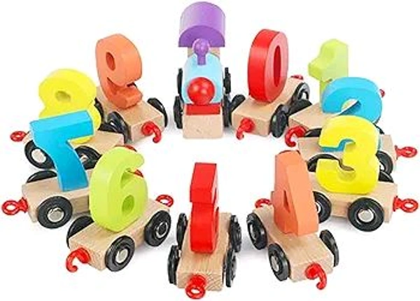 Wooden Digital Number Train – Colorful Educational Toy for Toddlers & Preschoolers