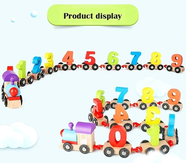 Wooden Digital Number Train – Colorful Educational Toy for Toddlers & Preschoolers