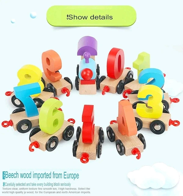 Wooden Digital Number Train – Colorful Educational Toy for Toddlers & Preschoolers