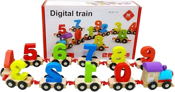 Wooden Digital Number Train – Colorful Educational Toy for Toddlers & Preschoolers