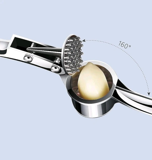 Garlic Press Mincer | Stainless Steel Garlic Crusher & Chopper | 3-in-1 Multifunctional Kitchen Gadget | Garlic Grater, Nut Cracker & Bottle Opener