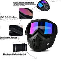 SKVWORLD Motorcycle Goggles Mask with UV Protection & Detachable Face Shield – Ultimate Riding Gear