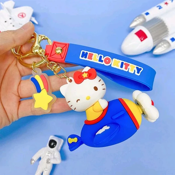 Hello Kitty Cartton Plane Keychain