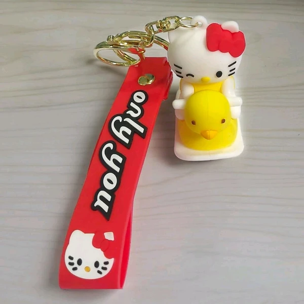 Hello Kitty With Duck Cartoon Keychain