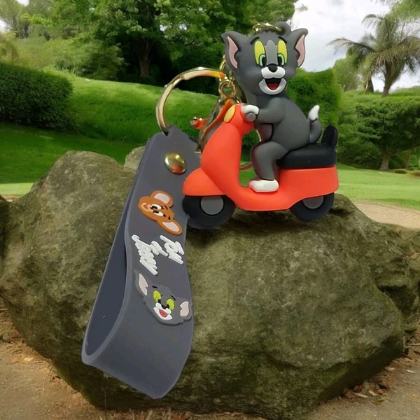 Tom &  Jerry With Scooter Keychain