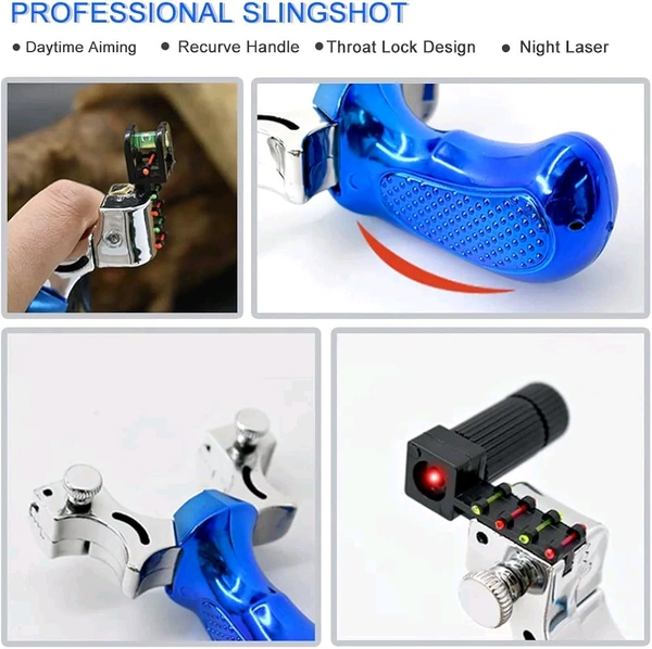 Multi-Function Laser Guided Sling Shot - Outdoor Game, Fitness, and Fishing Toy for All Ages | Rubber Band Slingshot with Scope