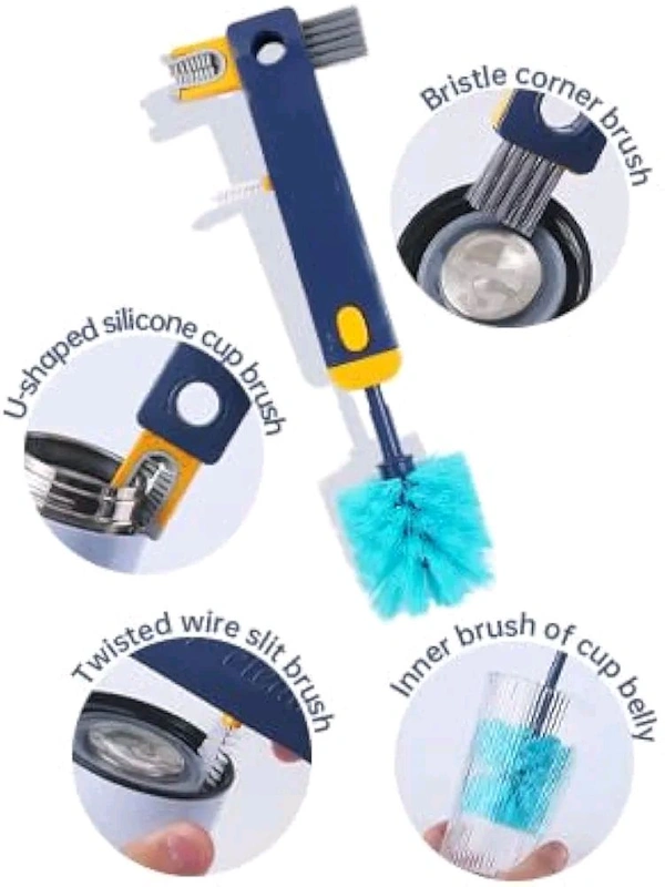 4-in-1 Water Bottle Washer Brush - The Ultimate Tumbler Cleaner with Handle Scrubber for Spotless Hydration, Groove Cleaning, and Reusable Bottle Maintenance Multicolour