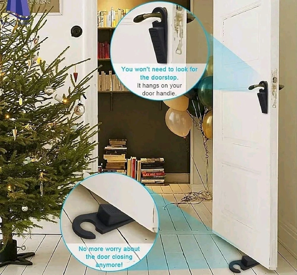  Non-Slip Rubber Hook Door Stopper Holds Doors Open (Set of 2) (Any One Color Will Be Sent You as Per Availability)