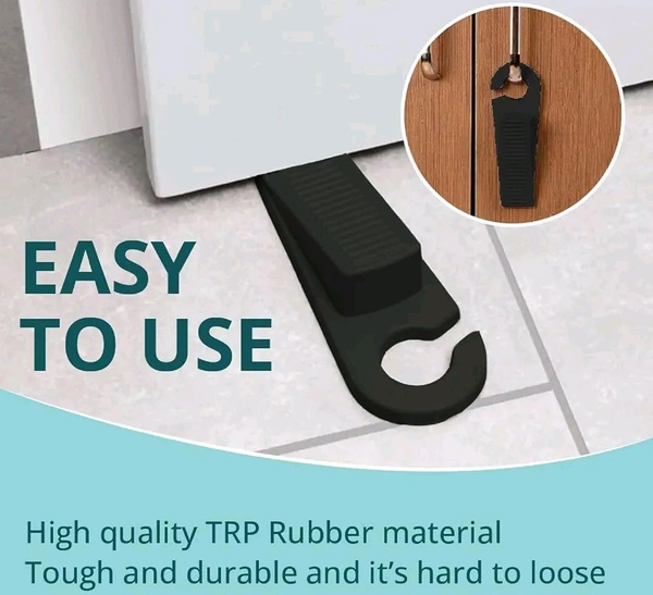  Non-Slip Rubber Hook Door Stopper Holds Doors Open (Set of 2) (Any One Color Will Be Sent You as Per Availability)