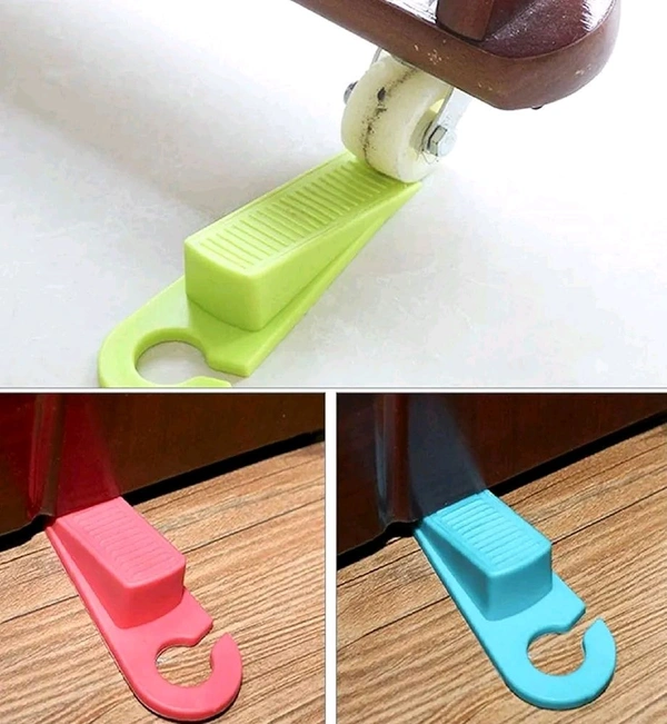  Non-Slip Rubber Hook Door Stopper Holds Doors Open (Set of 2) (Any One Color Will Be Sent You as Per Availability)