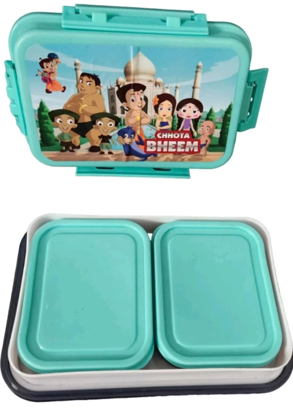 Kiddo Lunch 2 Small Box With 2 Small Boxes, Spoon & Fork
