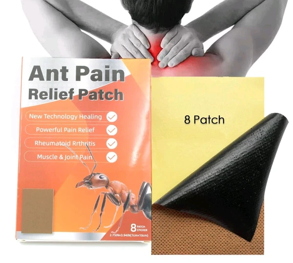 ANT PAIN RELIEF PATCH - PACK OF 8 PATCHES | INSTANT RELIEF FROM MUSCULAR PAIN & JOINT PAIN