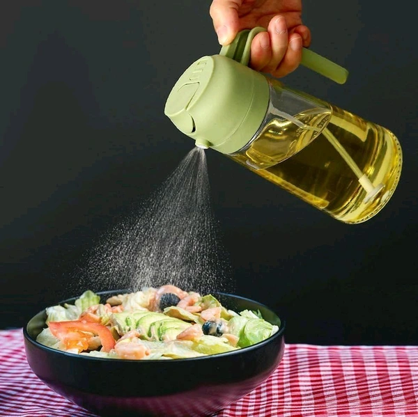 2-in-1 Oil Dispenser & Mist Spray Bottle | 500ml Leakproof Glass Oil Sprayer for Cooking, Baking, Air Fryer, Salad, Frying, Vinegar & More