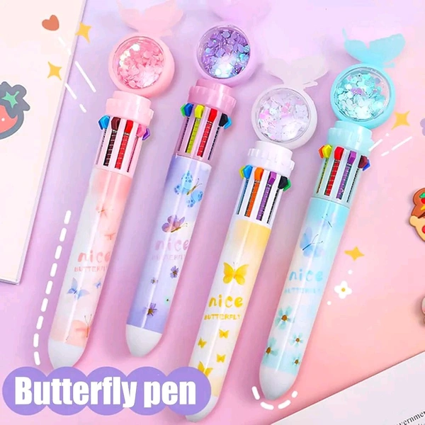 10 COLOR BUTTERFLY PEN / Fancy Pen For Girls Best Gift for Kids Best Return Gift for Students