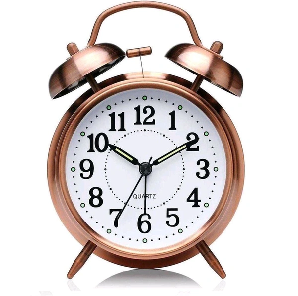 Copper Twin Bell Alarm Clock 
