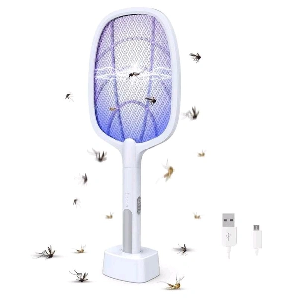 2 in 1 Mosquito Bat Killer Racket Swatter UV Light