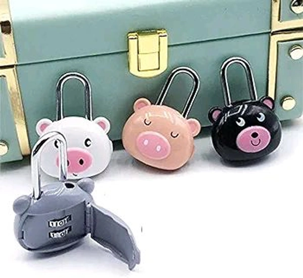 Cute Animal Luggage Lock Premium for Backpack Suitcase Personal Diary Collectible/Animal Shape Number Lock (1 pcs Random Resign)