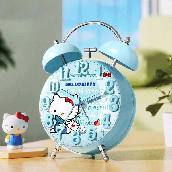 Cute Cartoon Alarm Clock – Cinnamoroll & Hello Kitty Melody Desktop Electronic Clock, LED Display, Perfect Kids’ Gift & Room Decor
