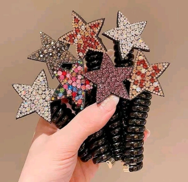 Curly Hair Telephone Hair Band For Kids (Black)  ( Pack Of 2 )
