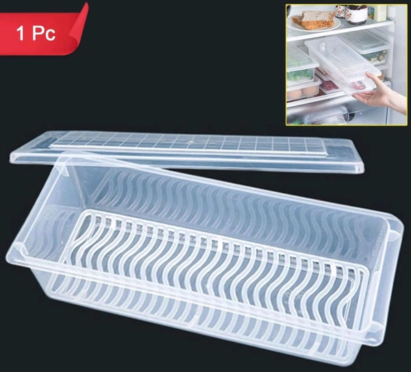 Food Storage Container With Removable Drain Plate And Lid(Pack Of 1 Pc)