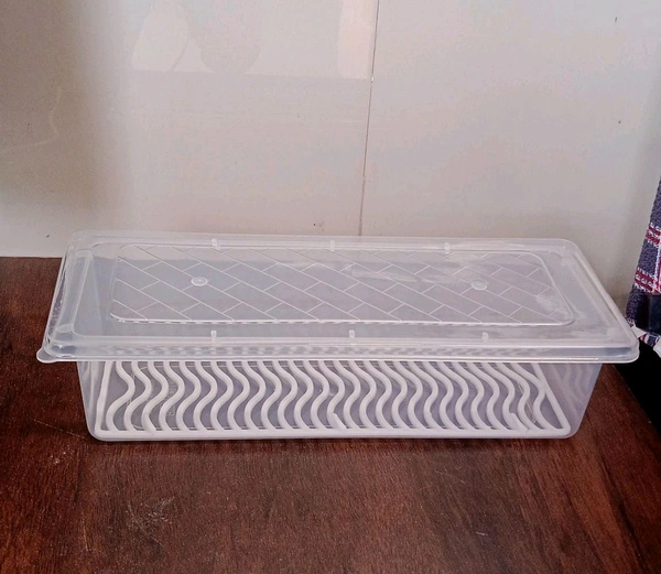Food Storage Container With Removable Drain Plate And Lid(Pack Of 1 Pc)