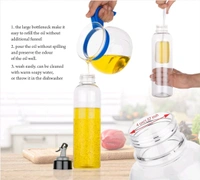 Plastic 1 litres Oil Dispenser for Cooking, Easy Flow Oil and Vinegar Bottle, Oil Pourer, Liquid Dispenser, Transparent, Unbreakable (pack of 1)