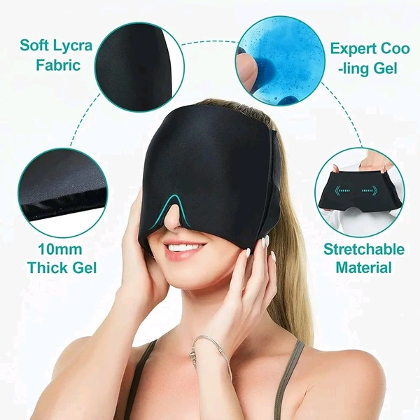 Headache Relief Cap, Gel Ice Head Wrap, Hot and Cold Therapy, Headache Eyes Mask for Sinus