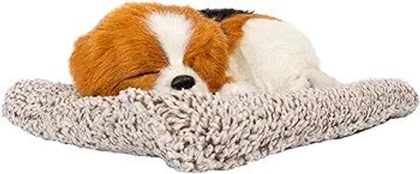 Sleeping Dog Stuffed Toy, Car Dashboard Showpiece, Soft Plush Realistic Puppy Figurine with Bamboo Charcoal for Home Décor, Office and Gift 