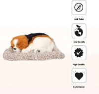 Sleeping Dog Stuffed Toy, Car Dashboard Showpiece, Soft Plush Realistic Puppy Figurine with Bamboo Charcoal for Home Décor, Office and Gift 