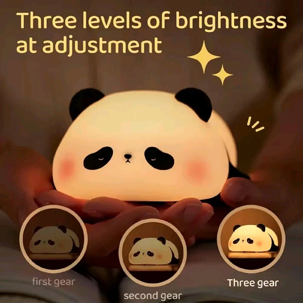  Kids Night Light – Silicone Sleeping Panda Lamp, Rechargeable & Portable, 3-Level Brightness, Soft LED Night Light for Bedroom, Nursery, Study Desk, Cute Decorative Lamp for Diwali & Christmas
