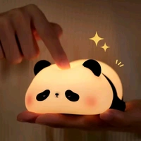  Kids Night Light – Silicone Sleeping Panda Lamp, Rechargeable & Portable, 3-Level Brightness, Soft LED Night Light for Bedroom, Nursery, Study Desk, Cute Decorative Lamp for Diwali & Christmas