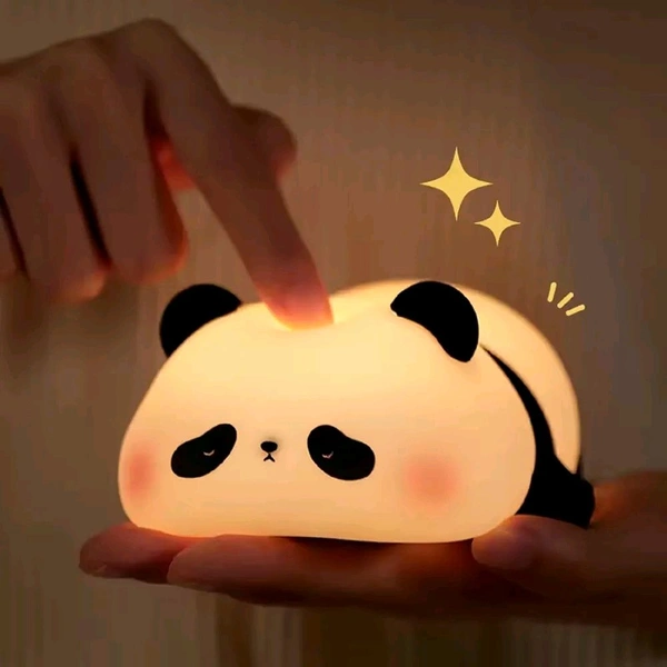  Kids Night Light – Silicone Sleeping Panda Lamp, Rechargeable & Portable, 3-Level Brightness, Soft LED Night Light for Bedroom, Nursery, Study Desk, Cute Decorative Lamp for Diwali & Christmas