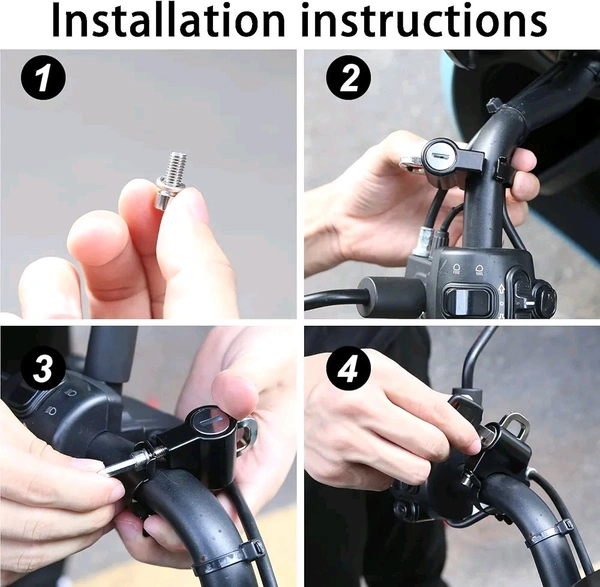 Helmet Lock for Bike & Motorcycle,Universal Helmet Security Lock,Applies to 22-28mm Diameter,Cycle Lock for Handlebar Scooter Lock for Motorcycles/Bicycles/Scooters