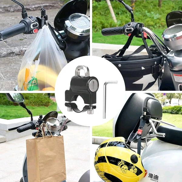 Helmet Lock for Bike & Motorcycle,Universal Helmet Security Lock,Applies to 22-28mm Diameter,Cycle Lock for Handlebar Scooter Lock for Motorcycles/Bicycles/Scooters