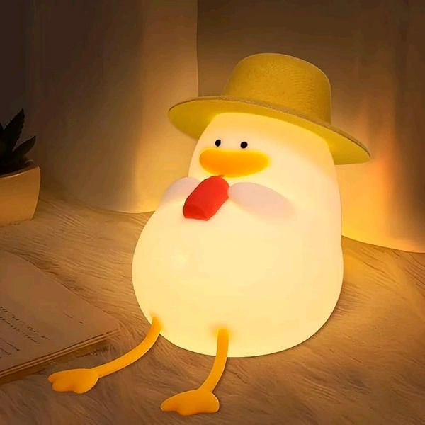 Duck Silicone Night Light – Cute Rechargeable LED Lamp, Dimmable with Tap Control, 7-Color Mode, Timer Function, Soft Baby-Safe Nightlight for Kids, Bedroom, Nursery & Gift