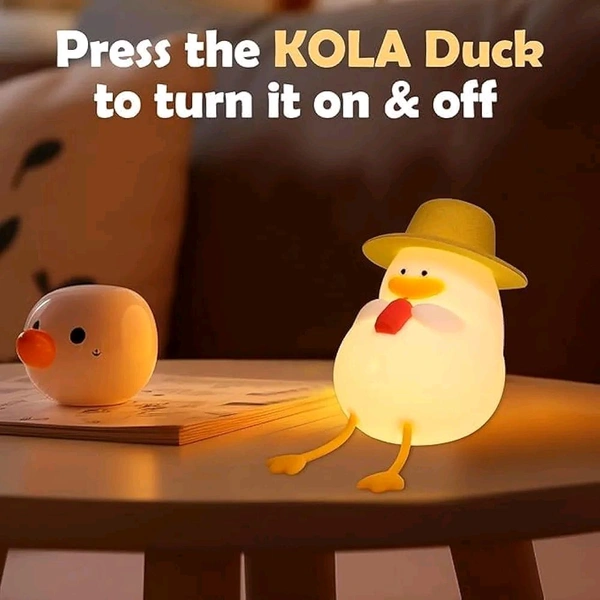 Duck Silicone Night Light – Cute Rechargeable LED Lamp, Dimmable with Tap Control, 7-Color Mode, Timer Function, Soft Baby-Safe Nightlight for Kids, Bedroom, Nursery & Gift