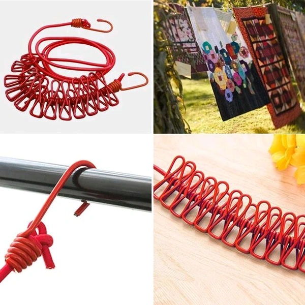 Adjustable Elastic Rope with Clips – Durable, Strong & Versatile for Indoor/Outdoor Use