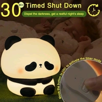 Panda LED Night Light – Cute Night Light for Kids, Dimmable with 3 Modes & Timer, USB Rechargeable, Soft Warm Light for Bedroom, Nursery & Room Decor,  Panda Gifts