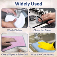 Non Scratch Dish Wash Cloth - Multipurpose Dual Side Wire & Microfiber Dishwashing Rags for Wet and Dry, Easy Rinsing, Reusable Cleaning Cloth for Kitchen, Sinks (New Dish Wash Cloth