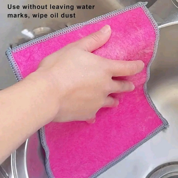 Non Scratch Dish Wash Cloth - Multipurpose Dual Side Wire & Microfiber Dishwashing Rags for Wet and Dry, Easy Rinsing, Reusable Cleaning Cloth for Kitchen, Sinks (New Dish Wash Cloth