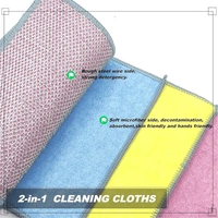 Non Scratch Dish Wash Cloth - Multipurpose Dual Side Wire & Microfiber Dishwashing Rags for Wet and Dry, Easy Rinsing, Reusable Cleaning Cloth for Kitchen, Sinks (New Dish Wash Cloth