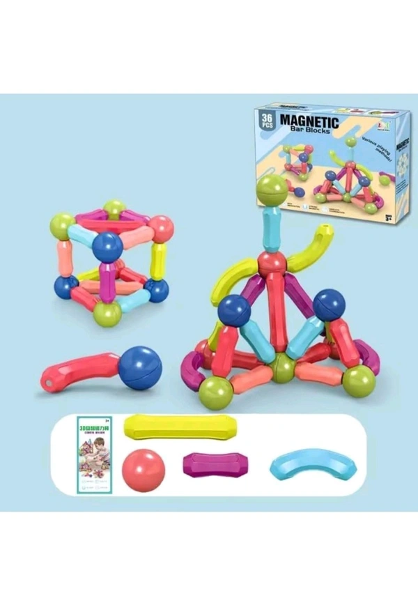 36 PCS Magnetic Colourful Bar Blocks