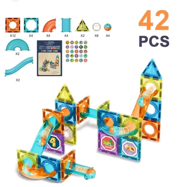 42 Pcs Colorful Magnetic Bar Blocks