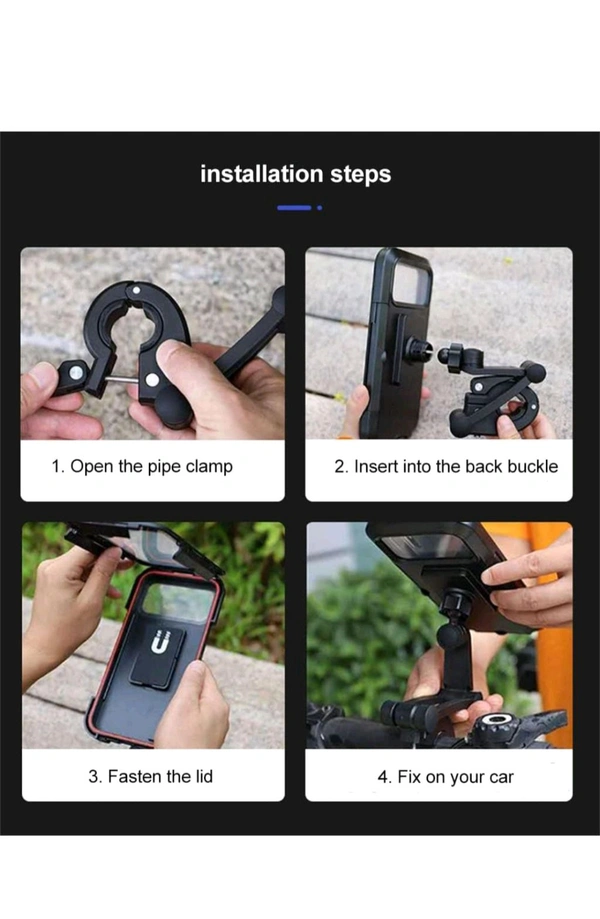 Bike Phone Mount Case 360° Rotation, Waterproof